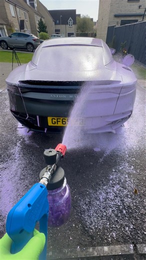 Satisfying POV | Aston Martin DBS Snow Foam Wash 🫧 #satisfying #asmr #carcleaning