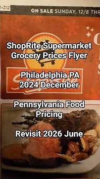 ShopRite Supermarket Grocery Prices Flyer Philadelphia PA 2024 December Pennsylvania Food Pricing