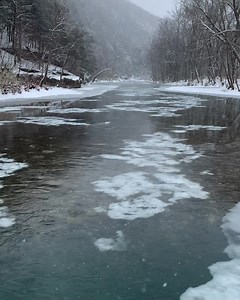 41K views · 774 reactions | Glaciers of snow floating down a partially frozen Buffalo National River today! | Buffalo Outdoor Center | Facebook