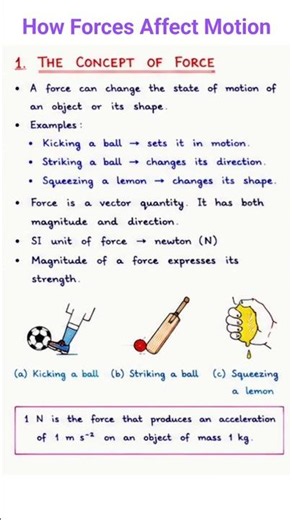 📚 Class 9 Science | Chapter 6: How Forces Affect Motion | Handwritten Short Notes | NCERT