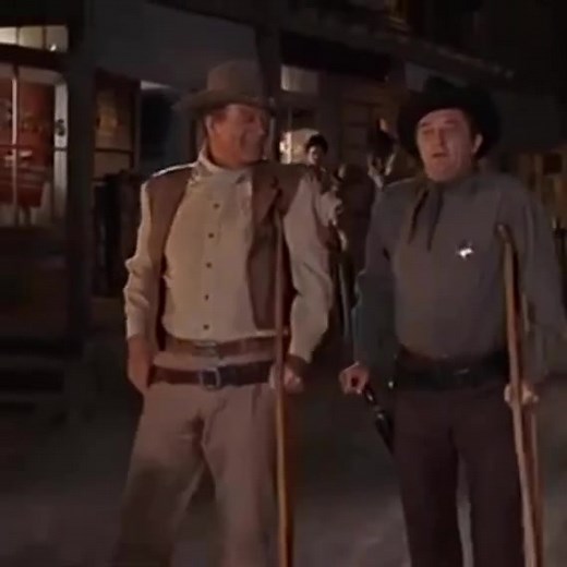 John Wayne and Robert Mitchum, El Dorado (1966) #JohnWayne #RobertMitchum #EIDorado #Fyp #Viral