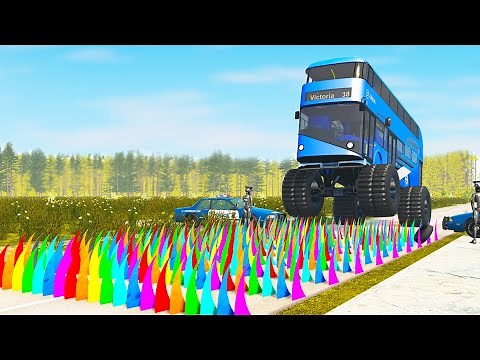 Police Spike Strips Speed Bumps crashes #2 - Beamng drive