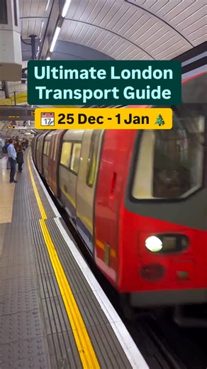 Travel Tips ∘ Honest Reviews ∘ Money Saving Hacks ♡ on Instagram: "Ultimate Transport guide from 25 Dec - 1 Jan in London: 🎄 Christmas Day — 25 December NO SERVICES ALL DAY • 🚇 Tube ❌ • 🚌 Buses ❌ • 🚆 Elizabeth line ❌ • 🚉 Overground ❌ • 🚝 DLR ❌ • 🚊 Trams ❌ 🎁 Boxing Day — 26 December • 🚇 Tube: ~07:30 → ~23:30 (Sunday timetable) • 🚆 Elizabeth line: ❌ No service • 🚉 Overground: Very limited / mostly ❌ • 🚝 DLR: ~08:30 → ~23:30 • 🚌 Buses: ~07:00 → ~23:30 • 🌙 Night services: ❌ NO 📅 27–30
