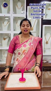 1.8K views · 208 reactions | Pure 92.5 Silver Earnings 5.50g 2,015/-#crsgiftsarticles #necklace #shortsfeed #925silver #shortsfeed #earrings #design #jewellery ​⁠ #lakshmisureshcooking #reelsinstagram | Lakshmi Lakshmi Suresh | Facebook