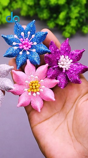 Foam Paper Flowers🌺DIY Foamiran & EVA Glitter Foam Tutorial for Stunning Decor #craft #diy #shorts #flowers #handmade #decor #satisfyingvideos #homemade #holiday | DIY Crafts & Art