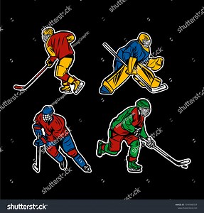 Vector Illustration Ice Hockey Player Action Stock Vector (Royalty Free) 1546988354 | Shutterstock