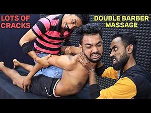 He Received Full Body Massage from Double Barber | Neck Cracking | Skin Crack | Spine Crack | ASMR