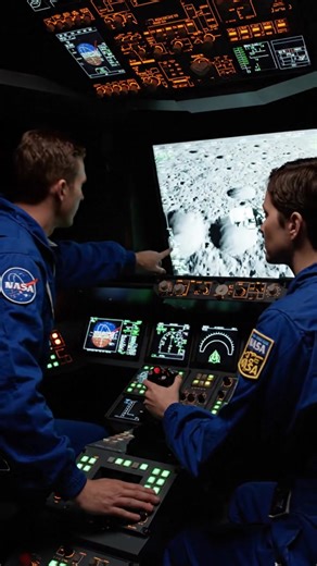 Precision Training Astronauts Rehearse Touchdown in a Cockpit Simulator Weeks in Confinement Crew Trains for Deep Space Living | Space AstroVision