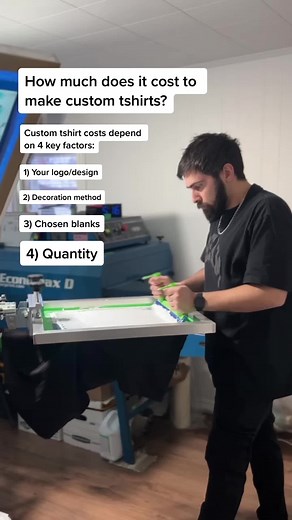 💰How to lower your custom tshirt costs💰 • The 4 main factors for custom tshirt costs are: ⬇️ • 1) Your logo/design • 2) The decoration method • 3) Your chosen blanks • 4) The quantity of your order • ‼️ A tip to help keep your costs down is to screen print whenever you can. • Screen printing is the most economical decoration method available vs Embroidery, DTF, HTV or Sublimation. • 🎨 When screen printing, keep the colours in your logo to a minimum as each colour requires it’s own separate sc