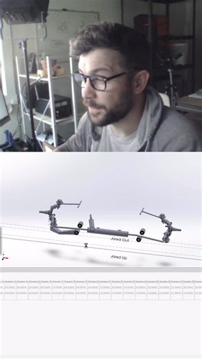 SkySteam on Instagram: "Dialing in front-end geometry with a SOLIDWORKS design study 🧮 I’ve set up a parametric study that sweeps through steering rack arm lengths and suspension travel, logging toe angle for each scenario. The result is a graph that makes it really obvious which arm lengths keep the toe in a sensible range through the whole stroke. This doesn’t magically “design” the front end for you, but it gets you pointed in the right direction fast. From here I can lock in a steering arm 