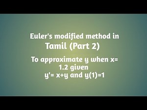 Euler's modified method in Tamil (part 2)