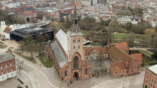 Drone discovers Odense, Denmark: birthplace of Hans Christian Andersen