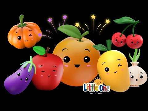 Dancing fruit dancing veggies 🥕 🍑🍓🍆🍒 CUTE Animation - Baby Sensory video - High Contrast Sensory