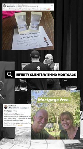 🔍 Searching: “Infinity clients with no mortgage” Turns out, there are a lot of results. Home loans paid off. Big milestones unlocked. This is what progress looks like. Comment FTB and we’ll DM you a direct link to watch our FREE webinar 🚀 #infinitygroup #mortgagefree #clientwins #FTB #rapidrepay