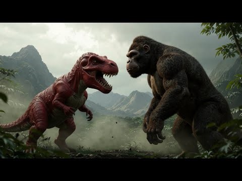Red T-Rex vs Kong – The Ultimate Jungle Showdown!