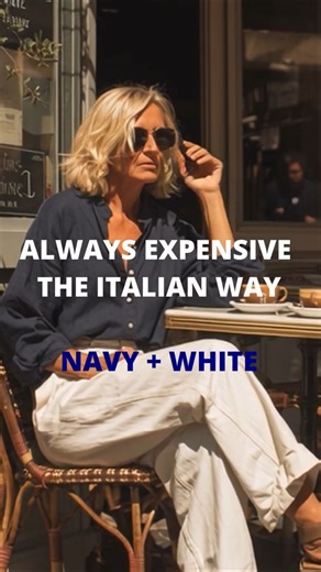 The Color Combo Italian Women Over 50 Always Wear - Navy & White