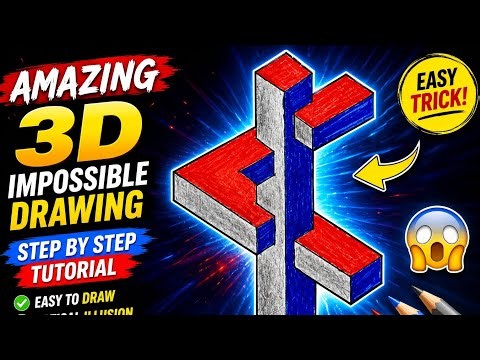 Amazing 3D Impossible Shape Drawing Step by Step | Easy Optical Illusion Art