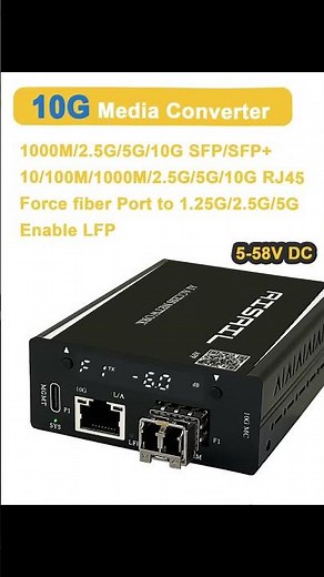 AI PoE Switch - Gigabit to 10G Smart Managed Converter, SFP to RJ45 Fiber Media Converter #aisail