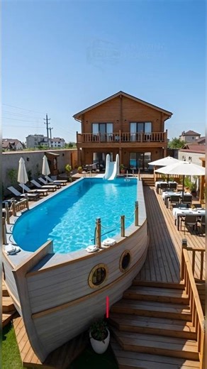 Swimming Pool That Looks Like a Ship 🚢 | Crazy Backyard Transformation