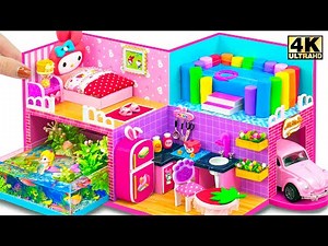 Make Miniature Melody House with Underground Aquarium and Rainbow Pool for Two | DIY Miniature House
