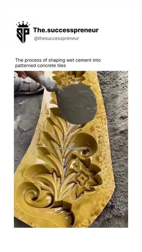 The Success Preneur | Naveen Prasad on Instagram: "At first, it just looks like a slab of wet cement — heavy, shapeless, and dull. But then the craft begins. With steady hands and a well-seasoned mold, the worker presses patterns into the surface, guiding every swirl and edge as if painting with pressure instead of color. The cement moves like soft clay, catching every detail, every ridge, every perfect geometric line. What starts as grey mush suddenly begins to look intentional… almost elegant.