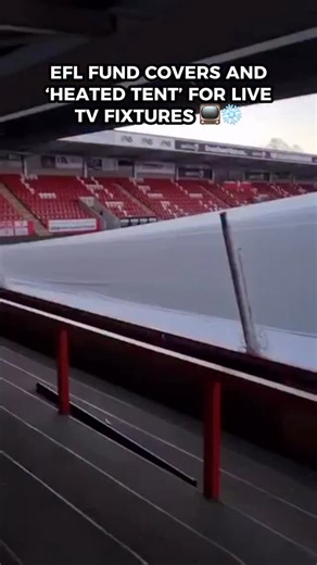 The92Bible ⚽️ on Instagram: "To protect their live TV fixtures in the lower leagues of the English pyramid, the EFL have funded and installed tents to protect games from being called off in the freezing temperatures… 🥶 Cheltenham Town have this set-up ahead of their 12pm kick-off against Crawley Town in League Two on Sunday whilst Lincoln City have similar. 📸 Video - @/jonpalmersport (X) - #premierleague #epl #pl #football #soccer #efl #championship #leagueone #leaguetwo #the92bible #92bible #