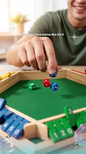 Wooden Board Game Box for 1-6 Players, Dice Game, Family Classic Board Game, Math Skills Game, Home Entertainment