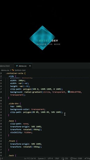 HTML & CSS Only! Rotating 3D Octahedron