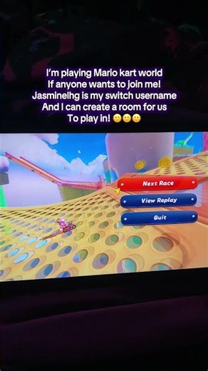 I’m playing Mario kart world!