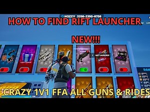 CRAZY 1V1 FFA ALL GUNS & RIDES SECRET hozzy FORTNITE CREATIVE SECRET How to find rift launcher
