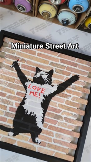 Miniature Brick Stencil Art Tabbythis.com