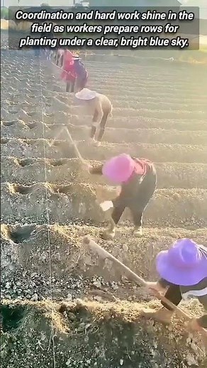 Professional Farmers Preparing Soil Rows In The Sunny Fields
