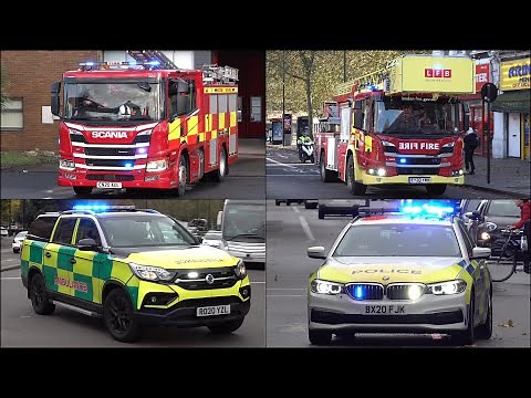 NEW: Fire Engines, Police Cars and Ambulances responding [NEW EMERGENCY VEHICLE COMPILATION]