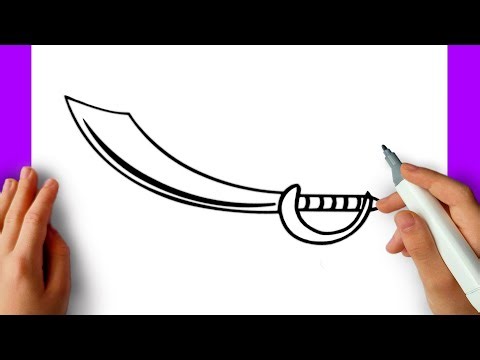 How to Draw a Pirate Sword Easy. Step by Step.