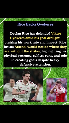 Declan Rice Defends Viktor Gyokeres After Goal Drought | Arsenal Premier League News