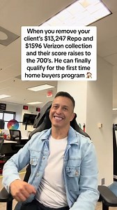 When you remove your client's $13,247 repo & $1596 Verizon collection & their score raises to the 700s. He can finally qualify for the first-time home buyers program🏠 #raisemycreditscore #improvecreditscore #creditrepair #viral #fixmycredit #fypシ゚ #work #help #viralvideo #office #financialfreedom #creditscorematters #removecollections #credit #credito #latepayments #repo #fyp | MSI Credit Solutions