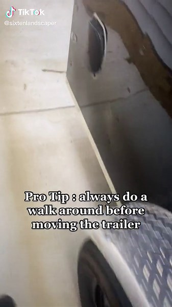 Trailer safety 101. #fyp #landscaper #sixtenlandscaper #lawntok #trailer #enclosedtrailer #lawnsoftiktok #landscapersoftiktok #lawntiktok #foryou