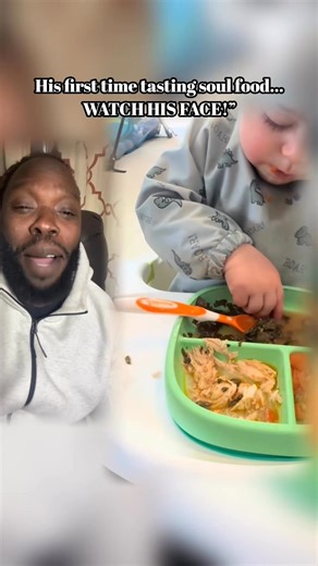 4.4M views · 252K reactions | He took one bite of soul food… and his whole world changed. That “what is this?!” face says it all. Welcome to the flavor zone, lil’ man! | Chaz Bruce | Facebook