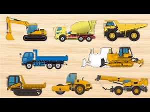 【はたらくくるま】ブルドーザー・ダンプカー・パワーショベルなどがいっぱい！子供向けアニメ Heavy equipment Puzzle kids animation