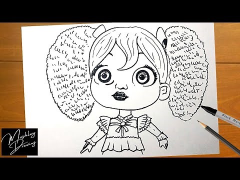 How to Draw Poppy The Doll from Poppy Playtime
