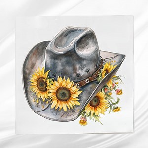 Cowgirl Hat Fabric Panel: Western Quilt Block - Etsy