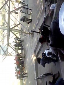 Harare Giants Dembare and Hwange's Chipangano fans clash in a castle larger premier soccer league encounter yesterday at the colliery. | Sport Update