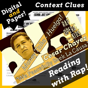 Context Clues Worksheets 5th and 6th Grade Activity with Cesar Chavez Biography