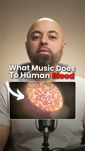 Kashif Khan on Instagram: "You won’t believe what happens to human blood once you expose it to music. Just take a look at this experiment. Scientists, including world-renowned physics researcher John Stuart, took a fresh tube of human blood and split it into two identical vials. One vial was placed inside a Faraday cage, a chamber that blocks sound. The other vial was placed inside a sound chamber and exposed to music for 20 minutes. Then they used an automated machine to count how many red bloo