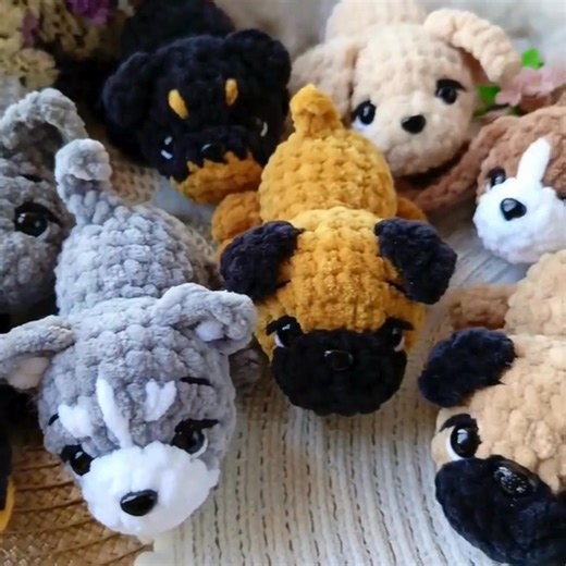 163 reactions · 25 shares | ✨ With this Tiny Puppies PDF Pattern, you can create 10 adorable dog breeds  — each with its very own cozy little bed! ️ Perfect for gifts, collectors, and dog lovers alike.  Start crocheting your puppy family today! | Crochettrend | Facebook