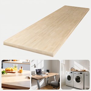 Unfinished Birch Butcher Block Countertop Solid Wood Table Top for DIY Kitchen, Island, Desk, Washer Dryer & Workbench, 1.5" Thick, 25" Width