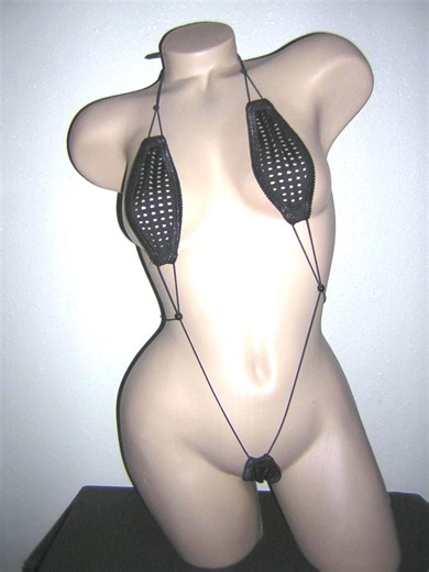 Exotic Dancewear One-piece Exoticwear Micro Teardrop Hologram Mini Net Monokini Slingshot - Etsy