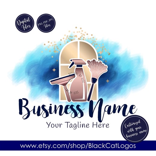 Watercolor Cleaning Service Logo: Modern Housekeeping Design (digital Files) - Etsy New Zealand