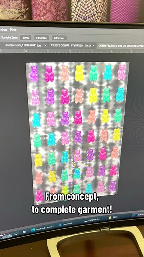 A glimpse into the print development process! See this gummy bear print come to life 🍭🍬 It’s great to have our production located with us in LA so we’re able to work fast & efficient! ⭐️ #madeinLA #clothesforkids #kidsclothing #kidsclothes #pixielane #kidsfashion #onlineboutique #graphicdesign #fashionindustry #gummybear #springcleaning #makingmagic #smallbusinesstips #printmaking #madeinusa