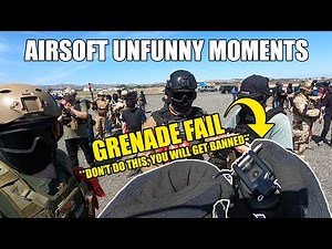 Airsoft Unfunny Moments - *WORST* Grenade Fail...